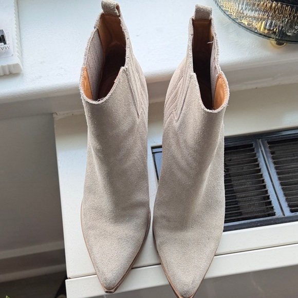 Marc Fisher Shoes - Marc Fisher Cream Suede Ankle Booties